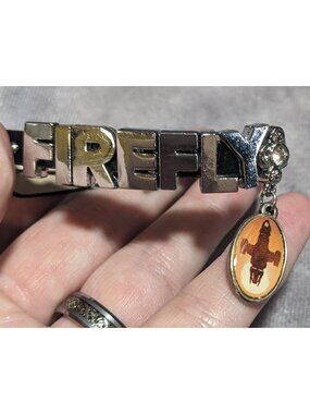 Y2K Geek Fandom Firefly Serenity Logo Silver Tone Charm Bracelet